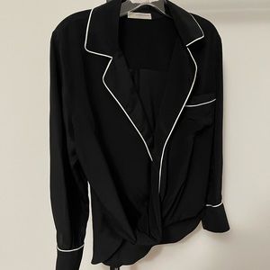 Lavender Brown Silk Blouse size S